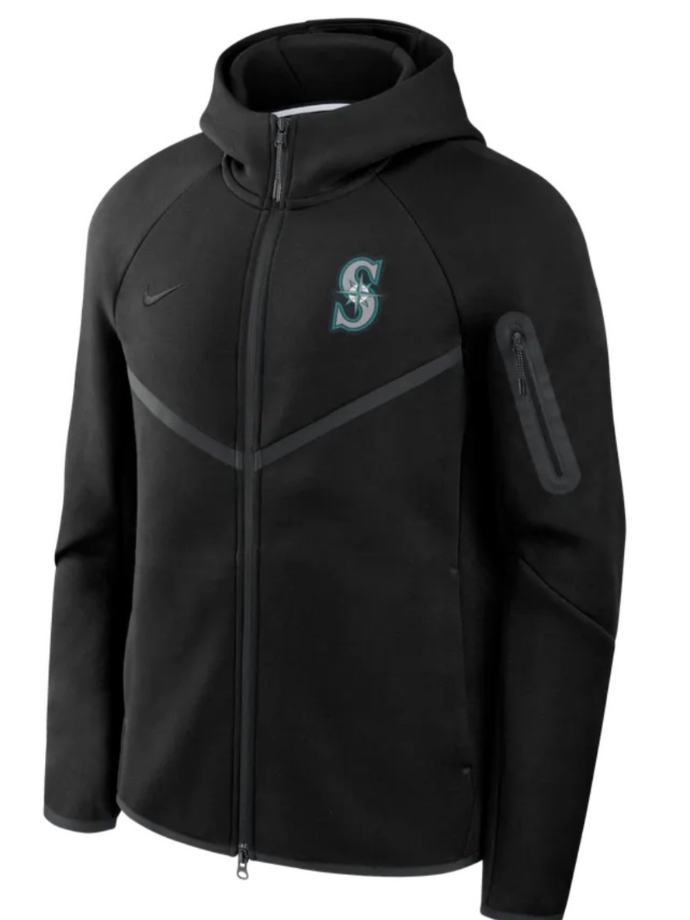 Seattle Mariners Nike Black Tech Fleece Raglan Full-Zip Hoodie Size XL NWOT